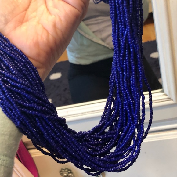 FOREVER21 Cobalt blue beaded necklace - Picture 3 of 4